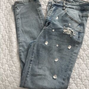Embellished Light Blue Jeans